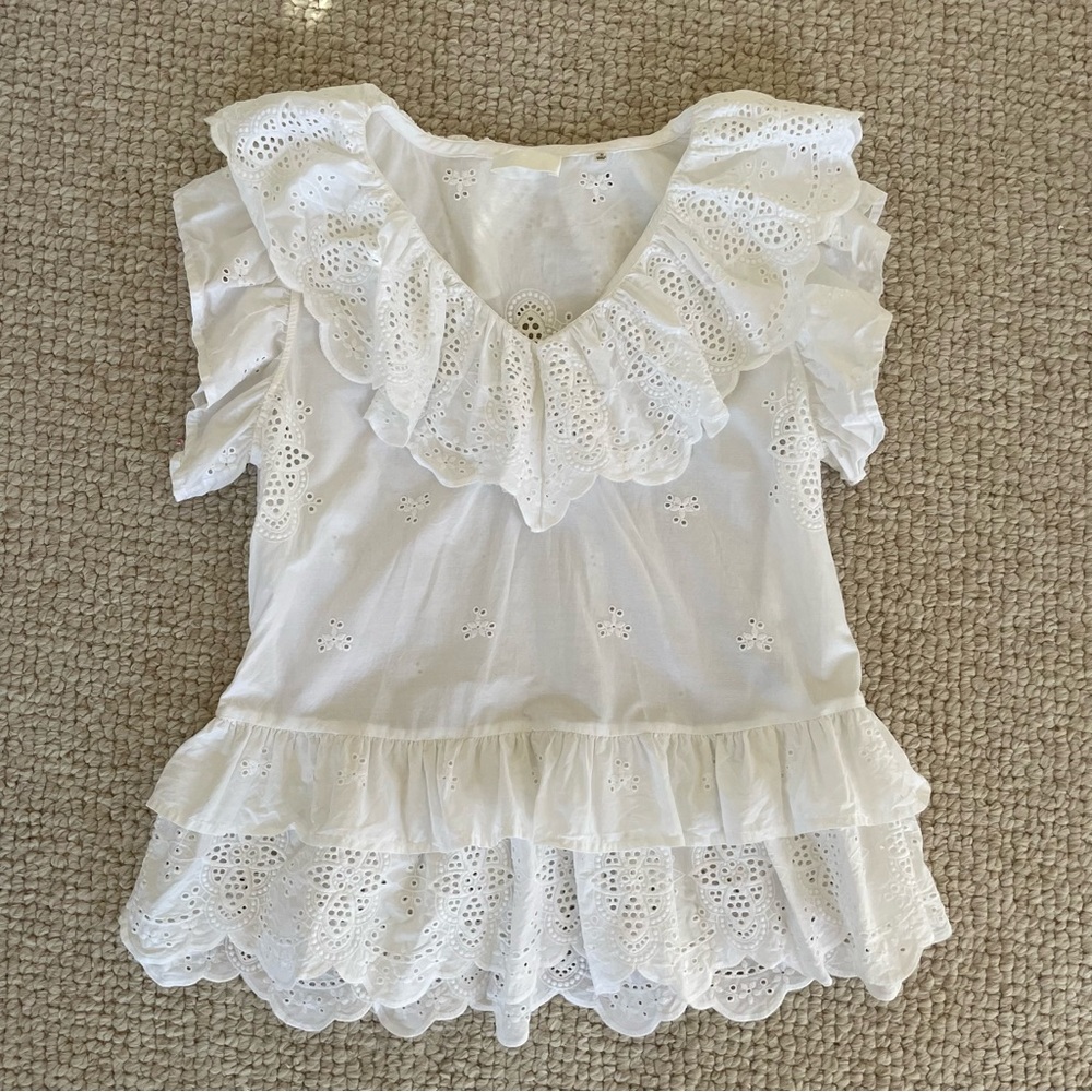 7 for all Mankind, White Cotton Blouse, size Med, like NEW